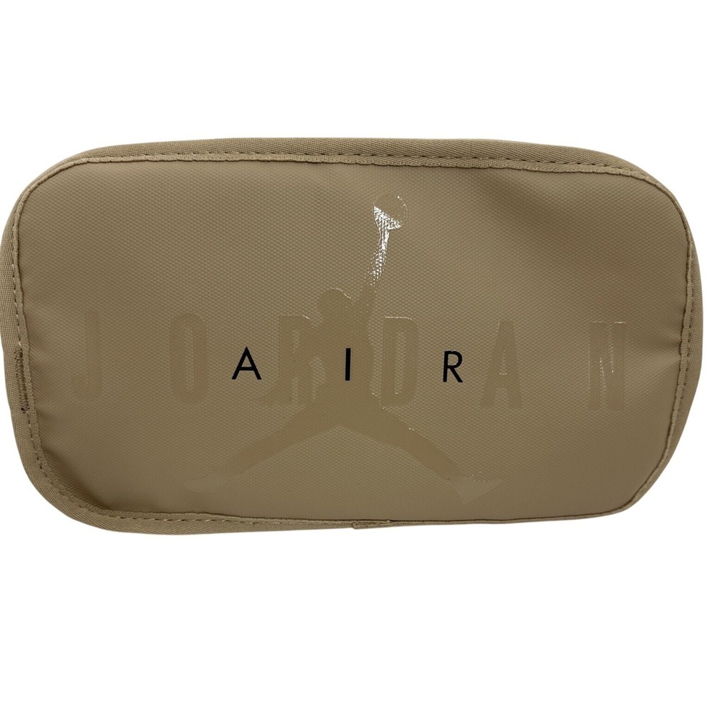 Nike Air Jordan Travel Dopp Kit Clutch Bag Men's Toiletries Jumpman Zipper Sand - Picture 2 of 8